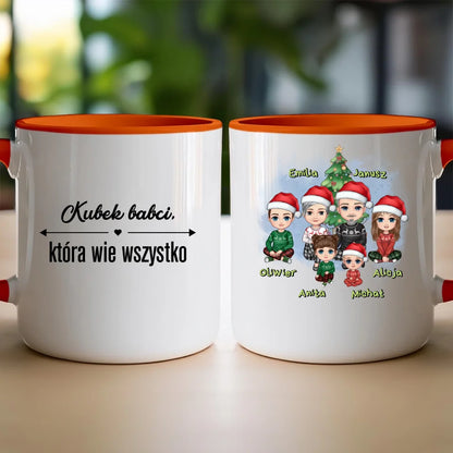 Kubek personalizowany świąteczny dla babci i dziadka #602