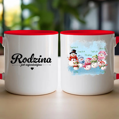 Kubek personalizowany świąteczny dla rodziny - ze zwierzętami #807