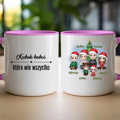 Kubek personalizowany świąteczny dla babci i dziadka #602