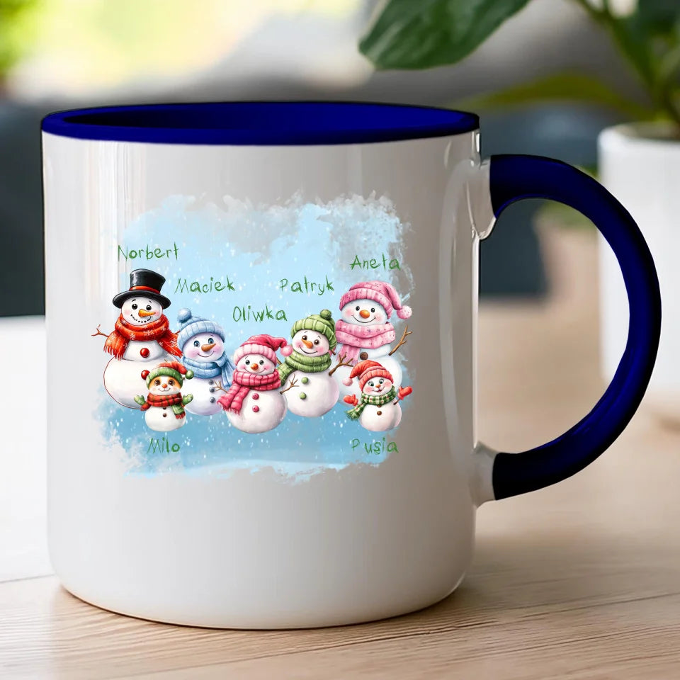 Kubek personalizowany świąteczny dla rodziny - ze zwierzętami #807