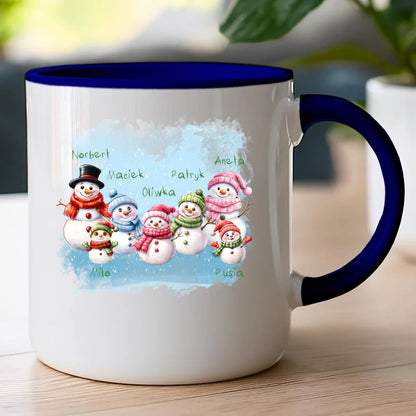 Kubek personalizowany świąteczny dla rodziny - ze zwierzętami #807