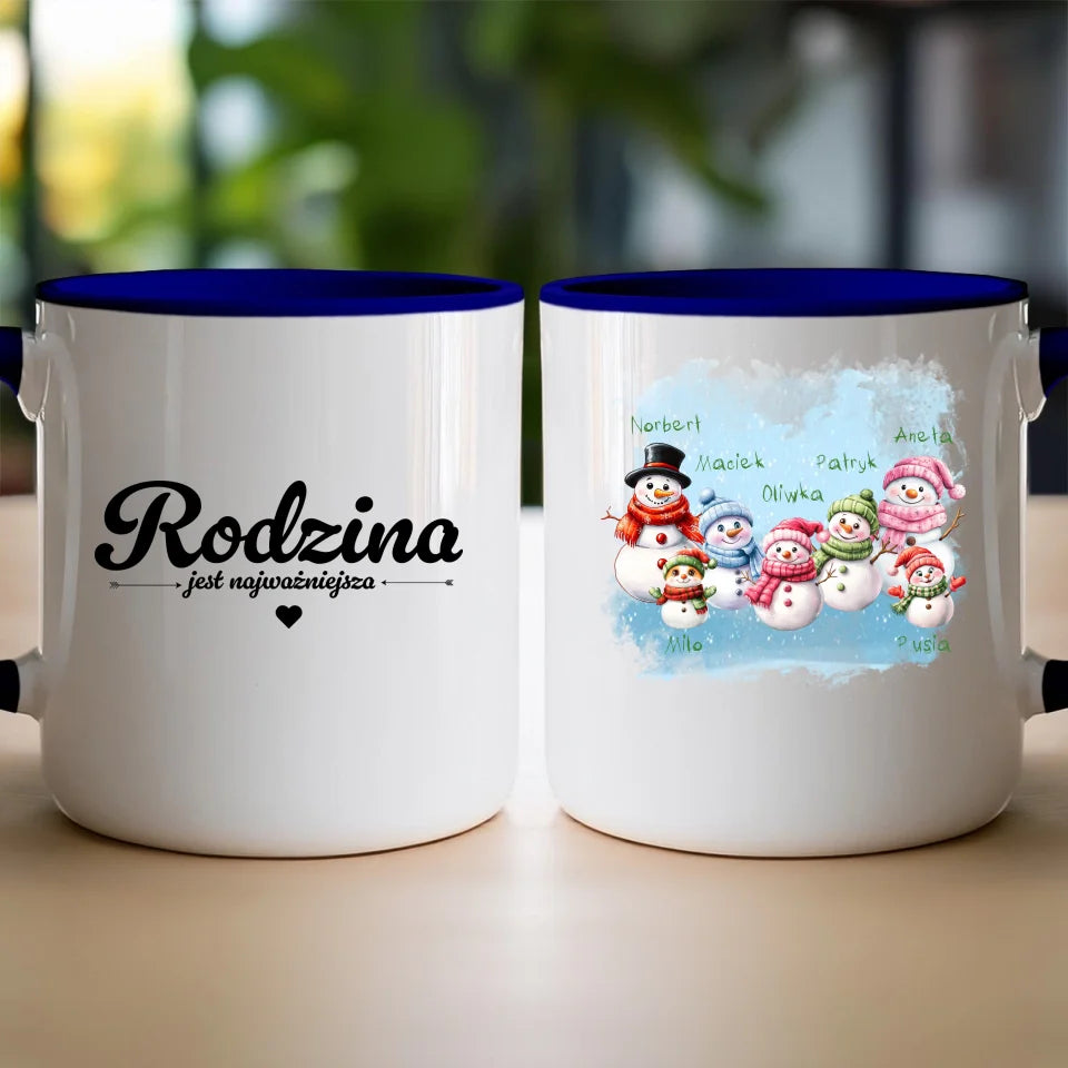 Kubek personalizowany świąteczny dla rodziny - ze zwierzętami #807