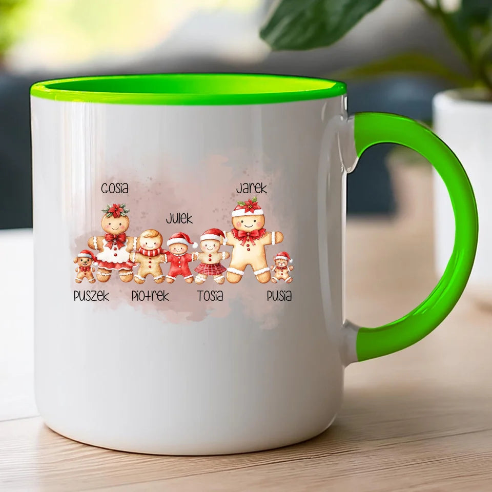 Kubek personalizowany świąteczny dla rodziny - ze zwierzakami #808