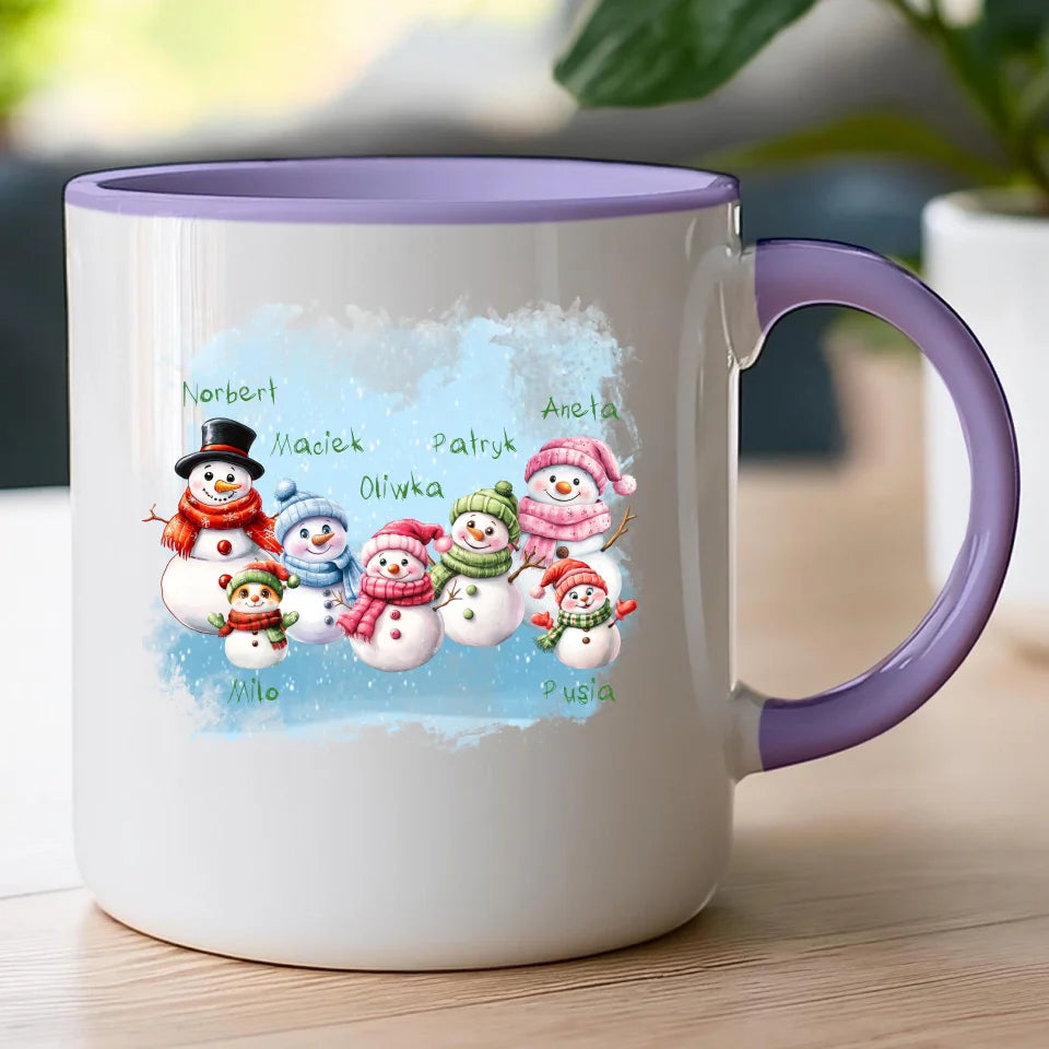 Kubek personalizowany świąteczny dla rodziny - ze zwierzętami #807