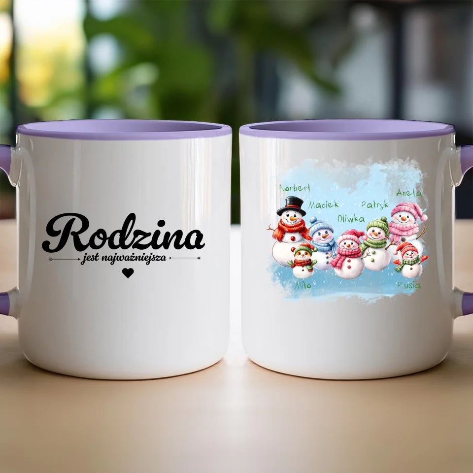 Kubek personalizowany świąteczny dla rodziny - ze zwierzętami #807