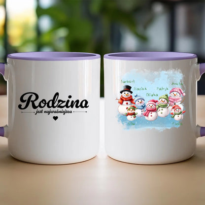 Kubek personalizowany świąteczny dla rodziny - ze zwierzętami #807