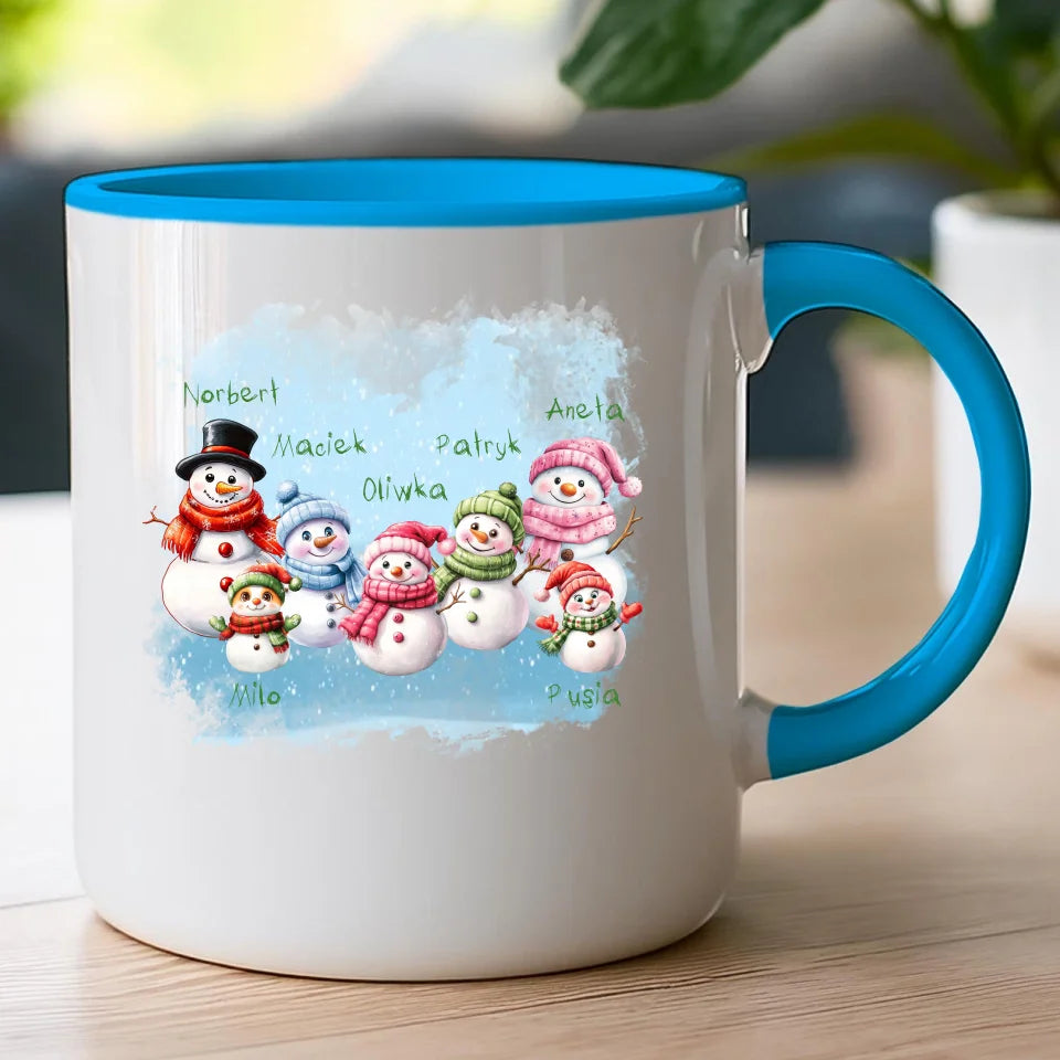 Kubek personalizowany świąteczny dla rodziny - ze zwierzętami #807