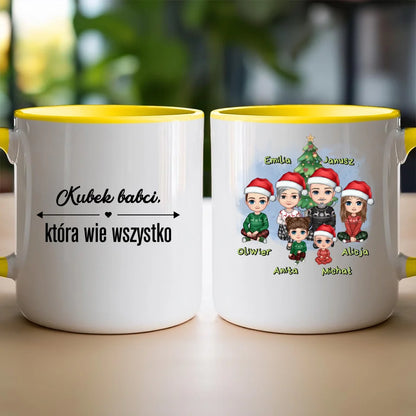 Kubek personalizowany świąteczny dla babci i dziadka #602