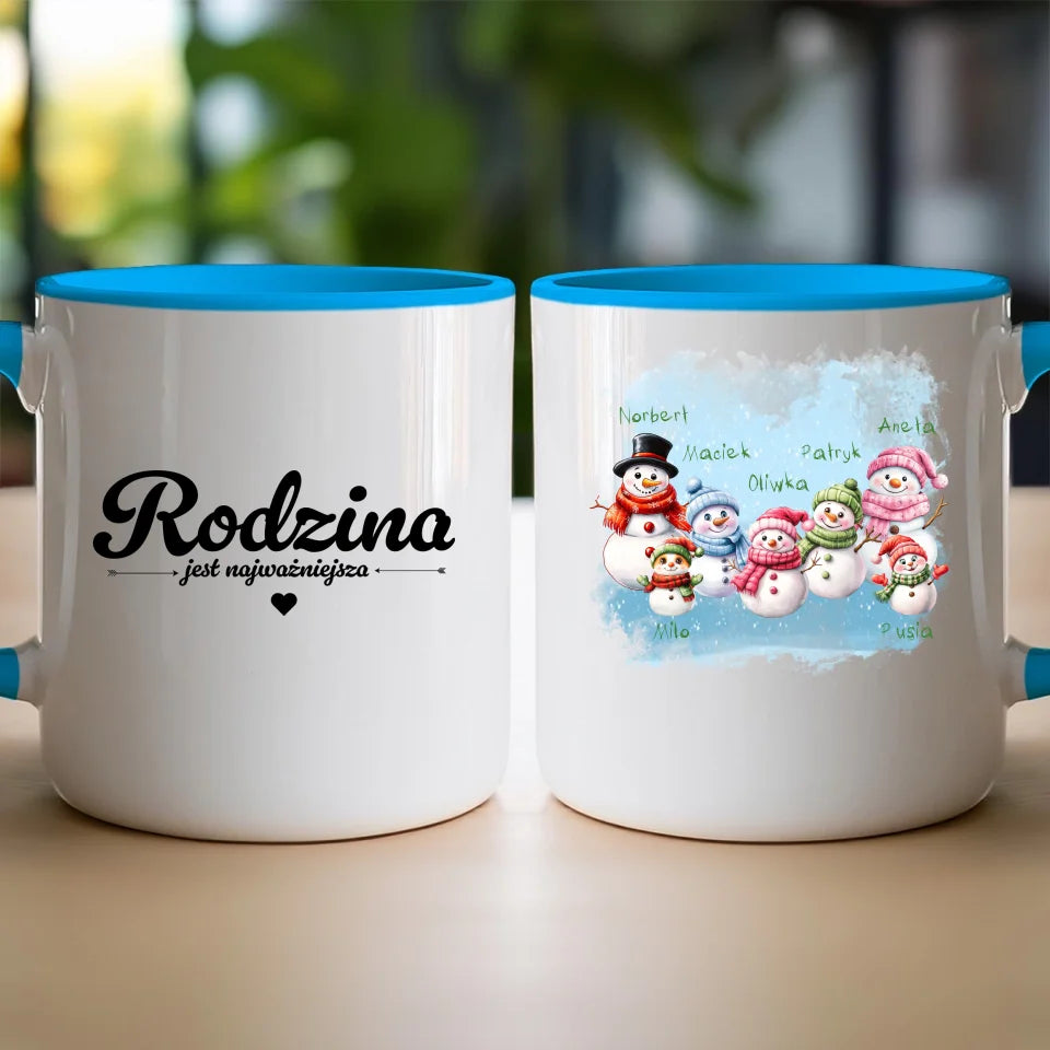 Kubek personalizowany świąteczny dla rodziny - ze zwierzętami #807