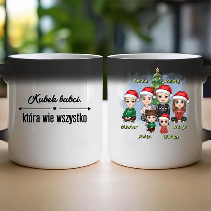 Kubek personalizowany świąteczny dla babci i dziadka #602