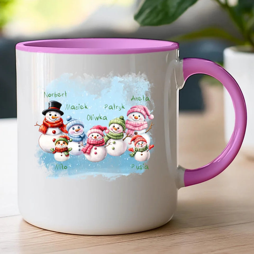 Kubek personalizowany świąteczny dla rodziny - ze zwierzętami #807