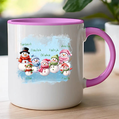 Kubek personalizowany świąteczny dla rodziny - ze zwierzętami #807