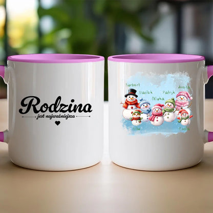 Kubek personalizowany świąteczny dla rodziny - ze zwierzętami #807