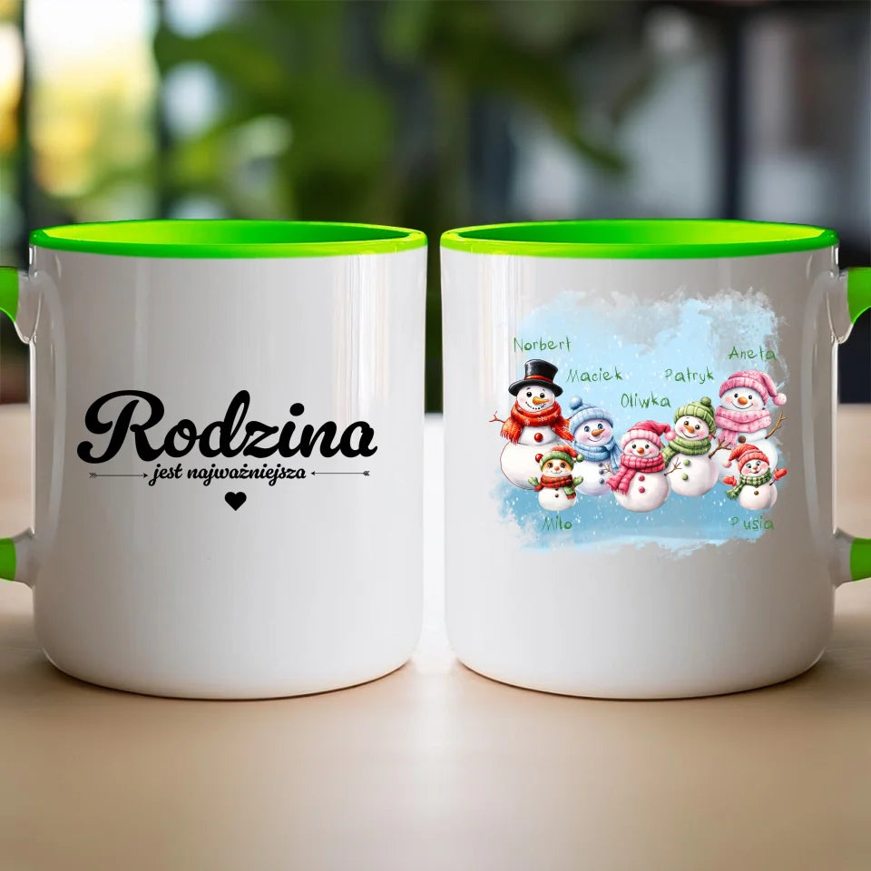 Kubek personalizowany świąteczny dla rodziny - ze zwierzętami #807