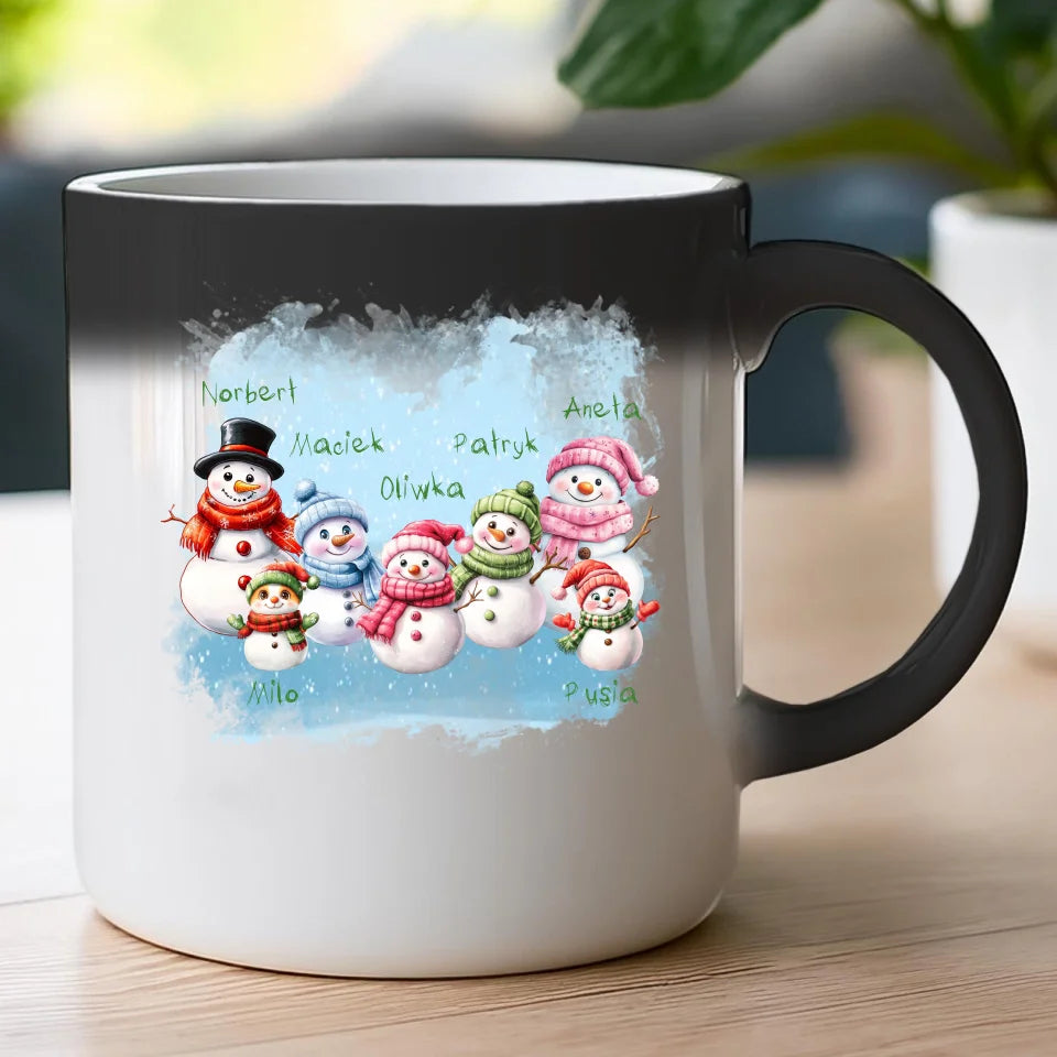 Kubek personalizowany świąteczny dla rodziny - ze zwierzętami #807