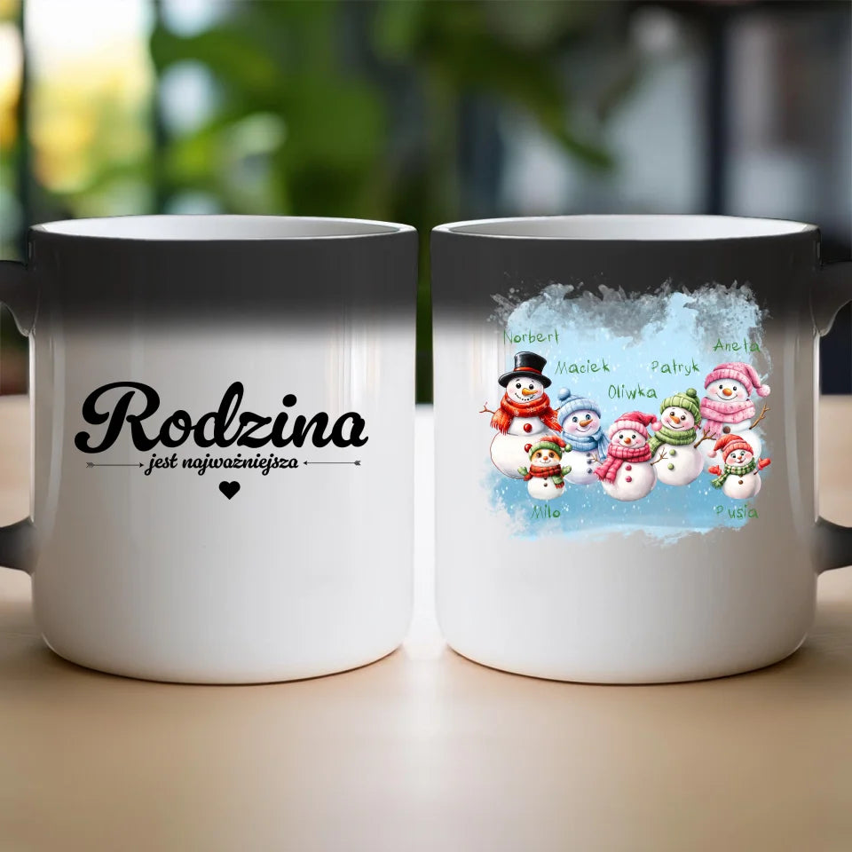 Kubek personalizowany świąteczny dla rodziny - ze zwierzętami #807