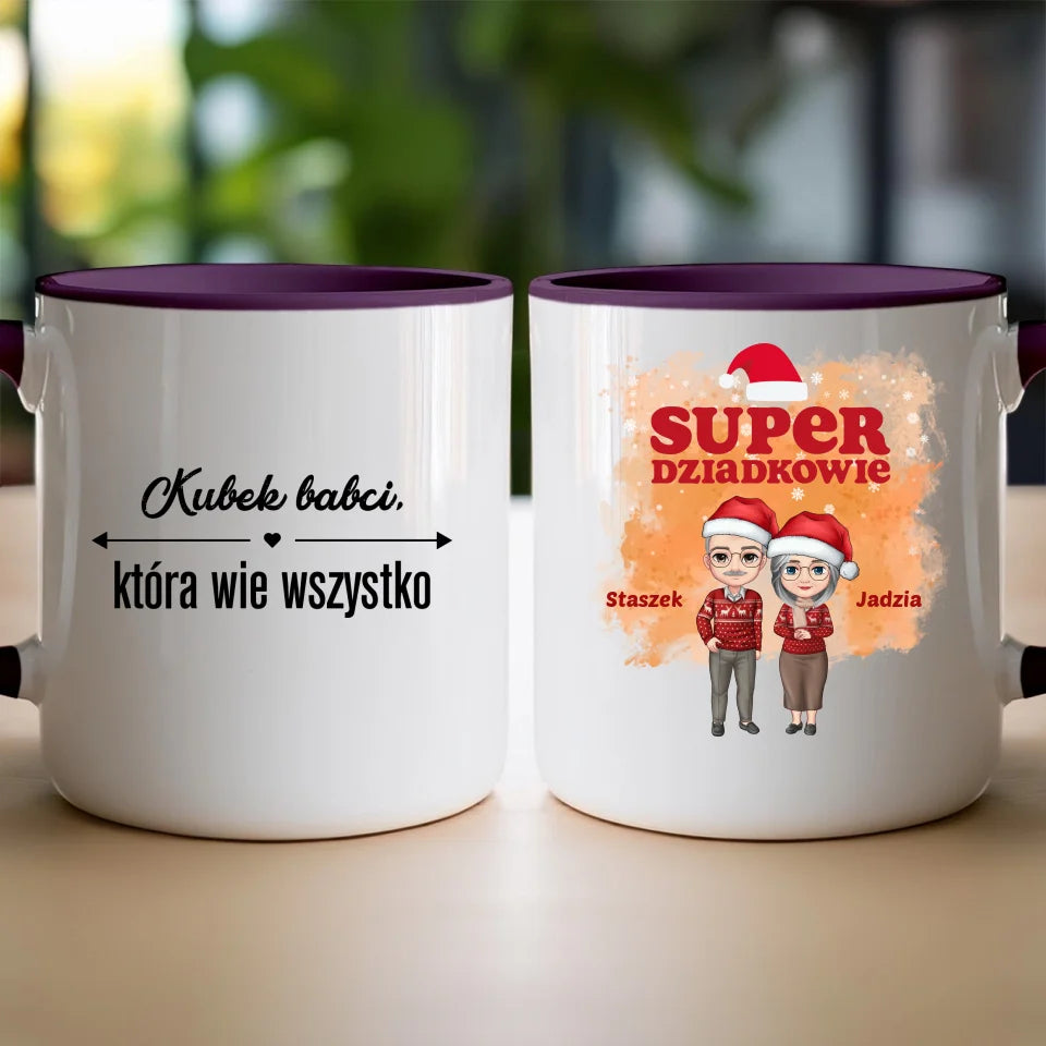 Kubek personalizowany dla babci i dziadka świąteczny #601