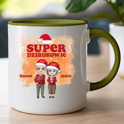 Kubek personalizowany dla babci i dziadka świąteczny #601