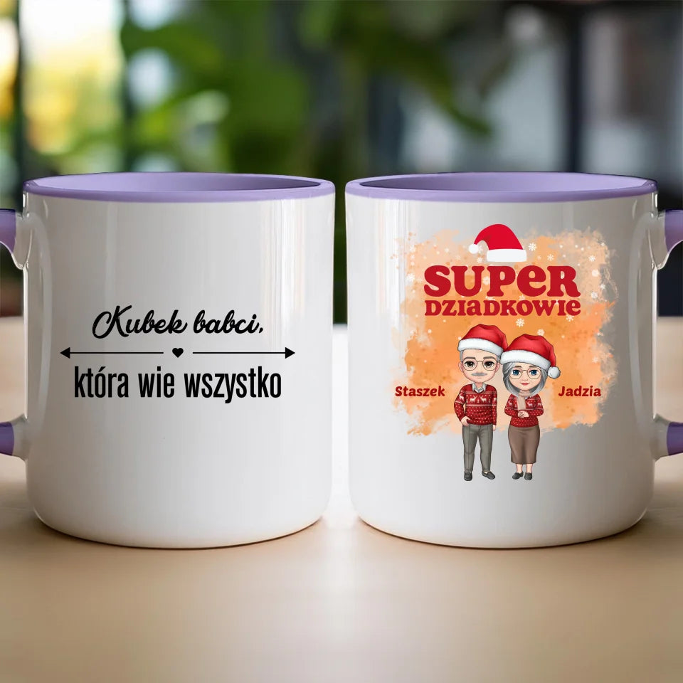 Kubek personalizowany dla babci i dziadka świąteczny #601