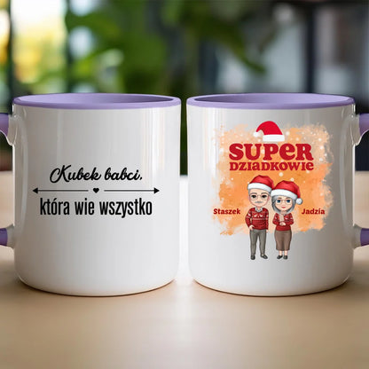 Kubek personalizowany dla babci i dziadka świąteczny #601