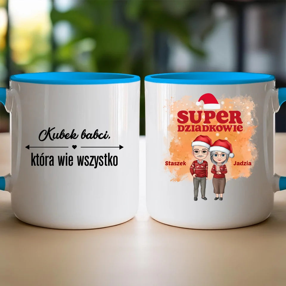 Kubek personalizowany dla babci i dziadka świąteczny #601
