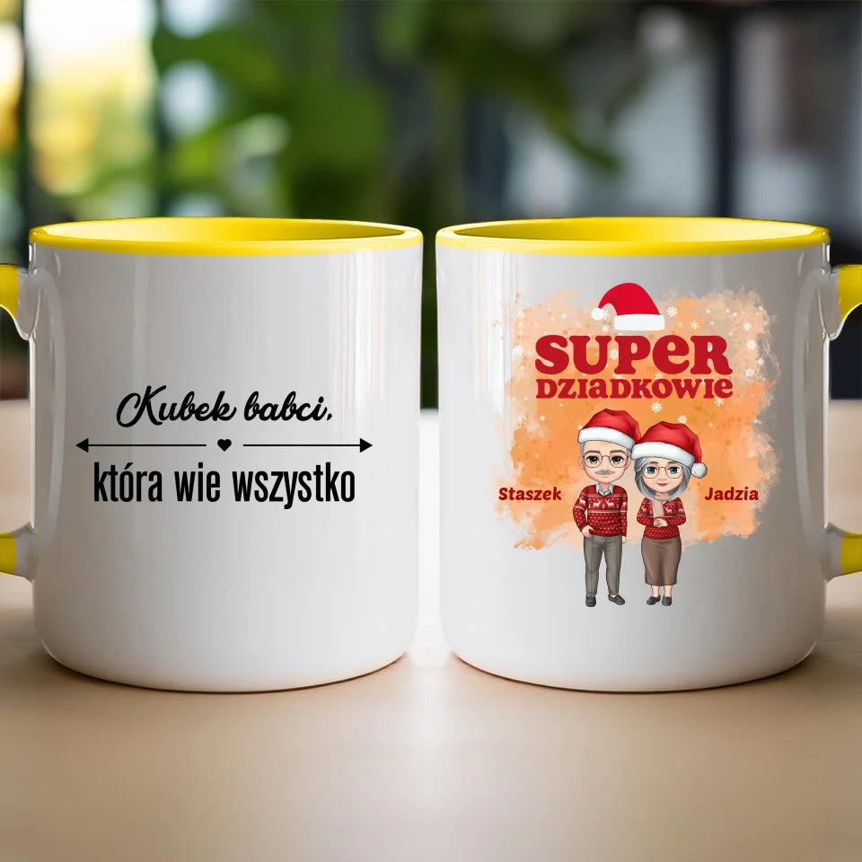 Kubek personalizowany dla babci i dziadka świąteczny #601