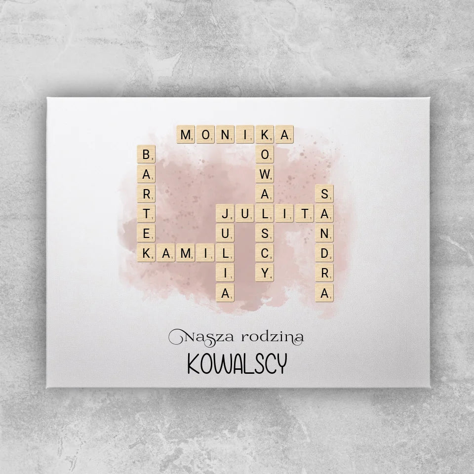 Obraz dla Rodziny "Scrabble, Imiona", personalizowany