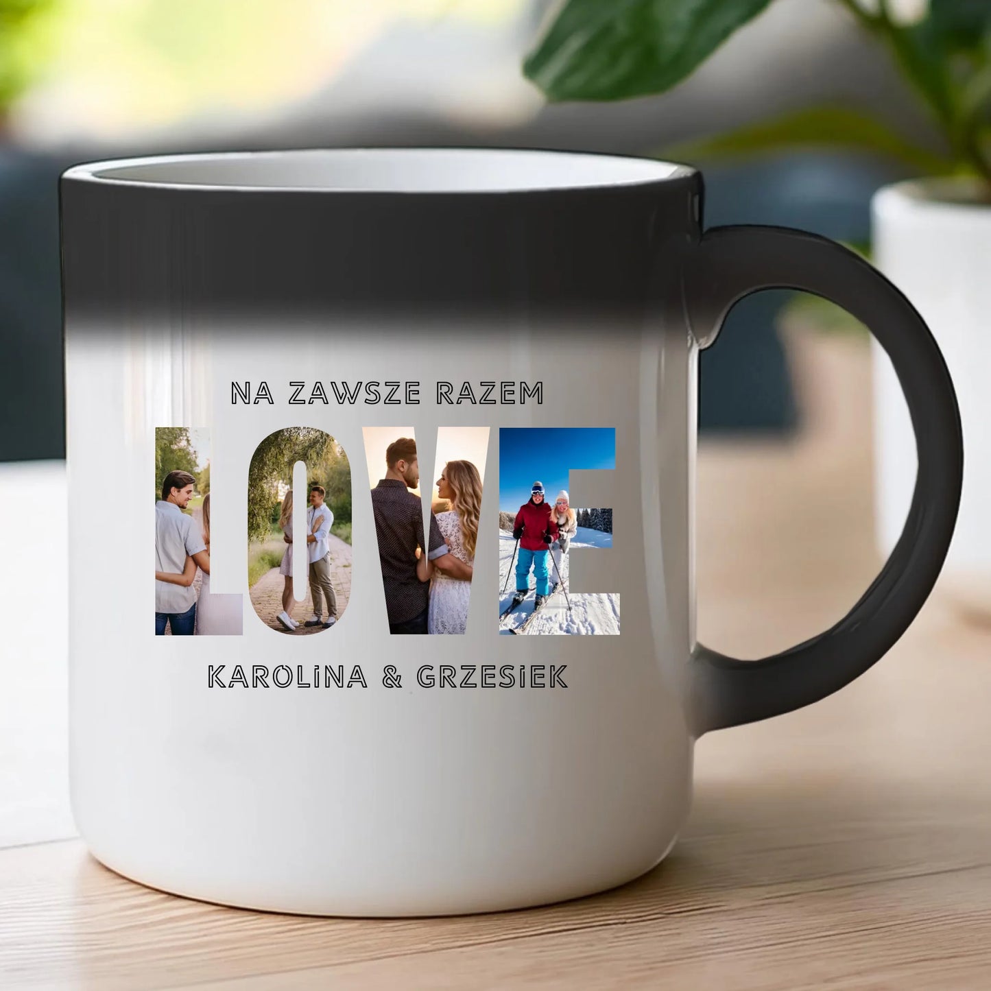 Kubek personalizowany "Własne zdjęcie, Love", z imionami