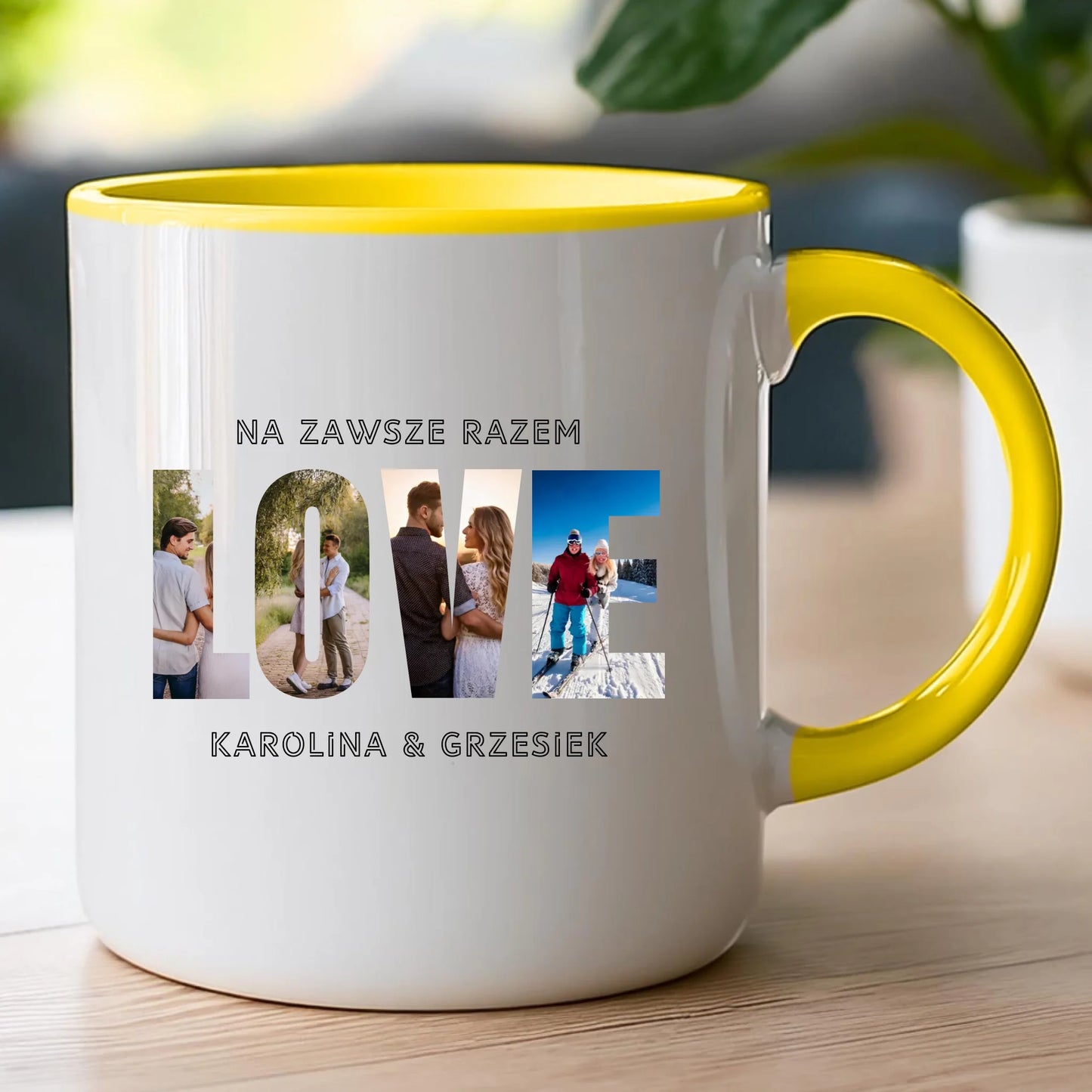 Kubek personalizowany "Własne zdjęcie, Love", z imionami