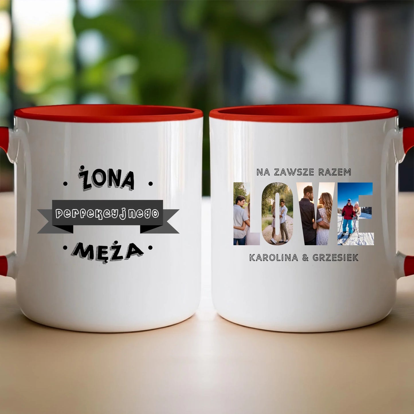 Kubek personalizowany "Własne zdjęcie, Love", z imionami