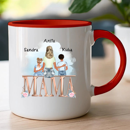 Personalizowany kubek na Dzień Matki "Mama z dziećmi", 1-6 dzieci