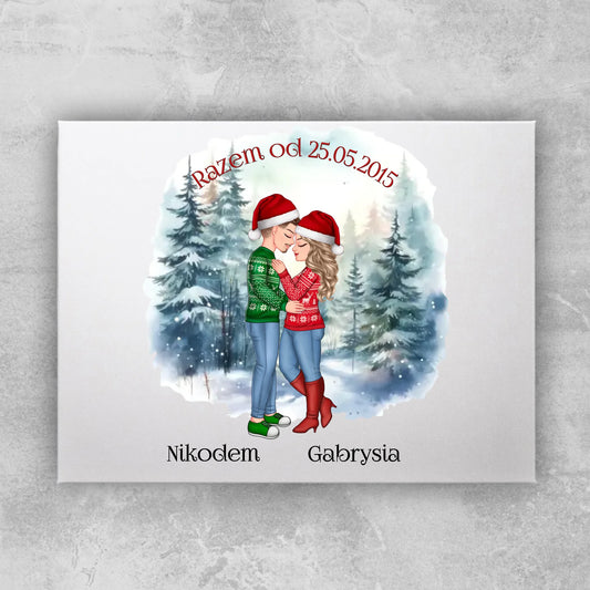 Obraz personalizowany świąteczny dla par #51