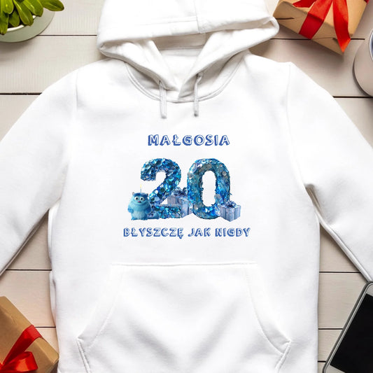 Bluza personalizowana na urodziny - niebieski motyw #5009