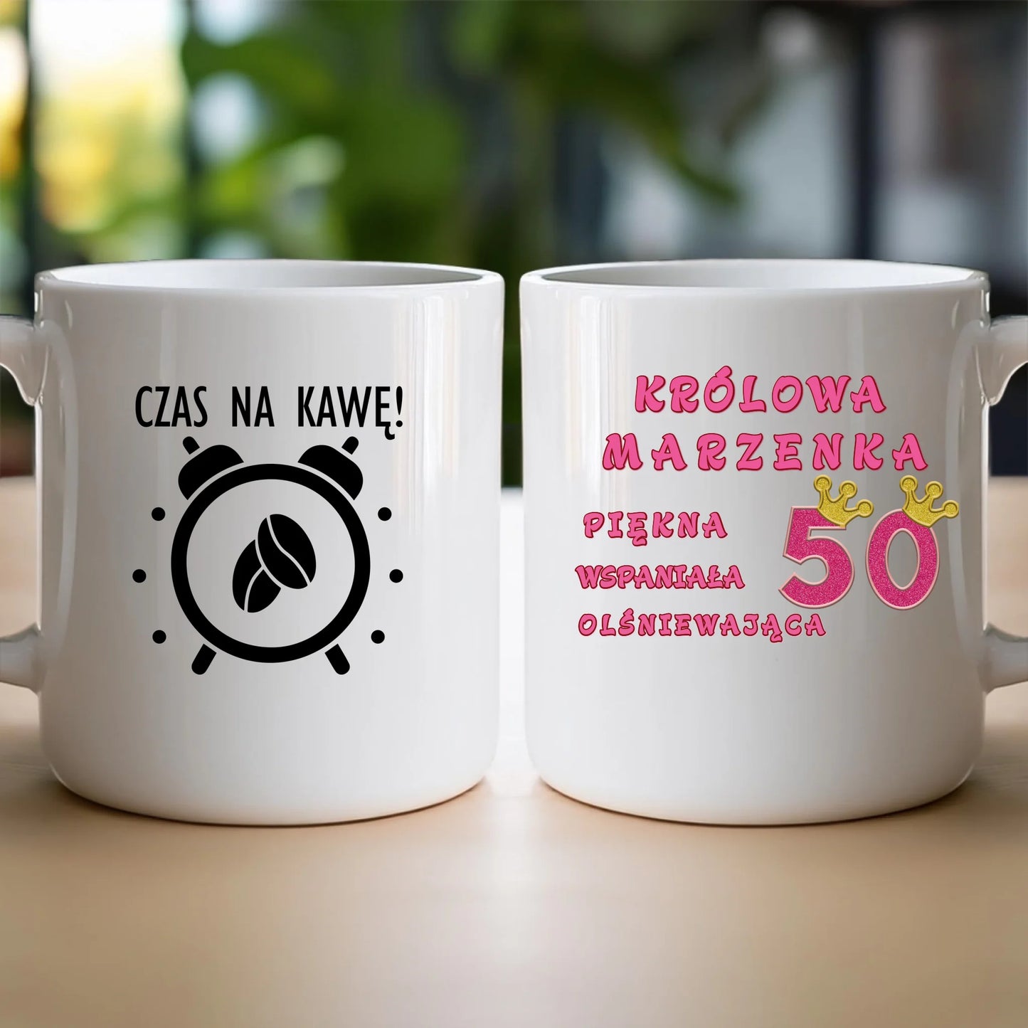 Kubek personalizowany na urodziny - różowy brokat #5008