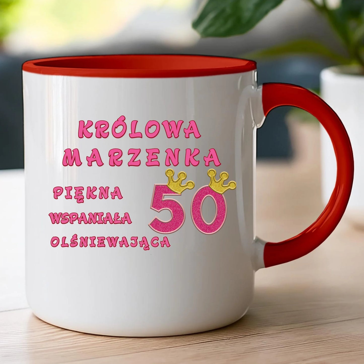 Kubek personalizowany na urodziny - różowy brokat #5008