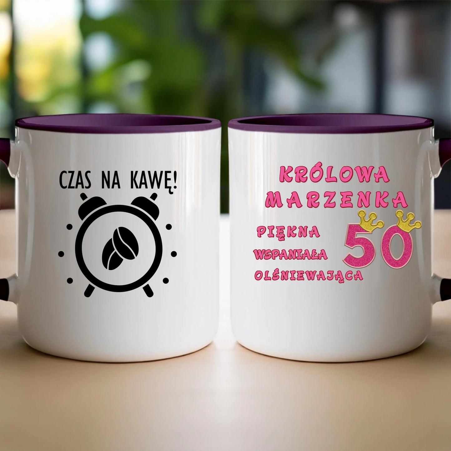 Kubek personalizowany na urodziny - różowy brokat #5008