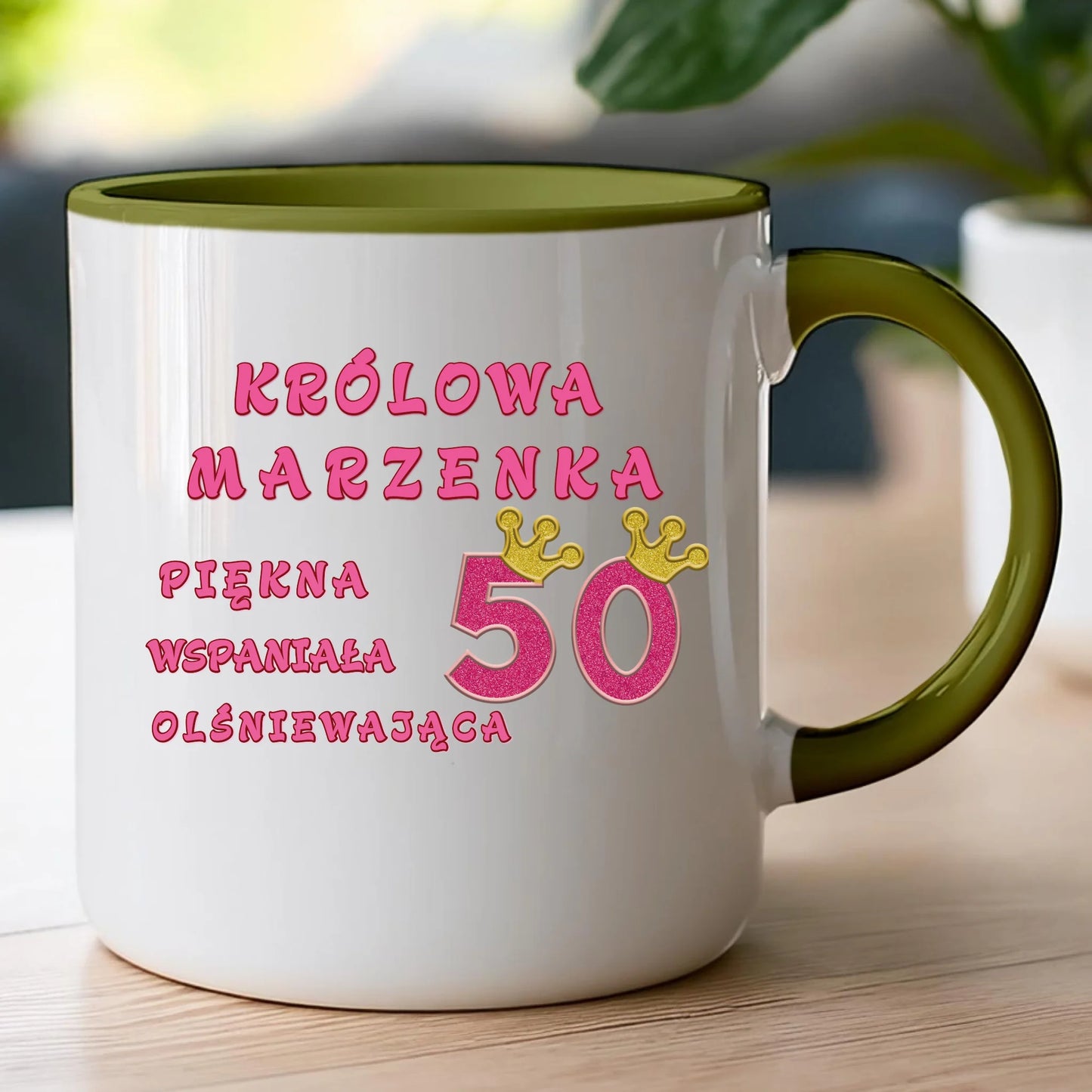 Kubek personalizowany na urodziny - różowy brokat #5008