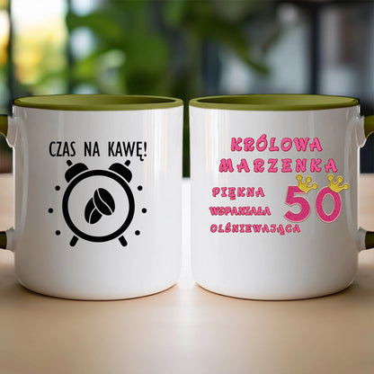 Kubek personalizowany na urodziny - różowy brokat #5008