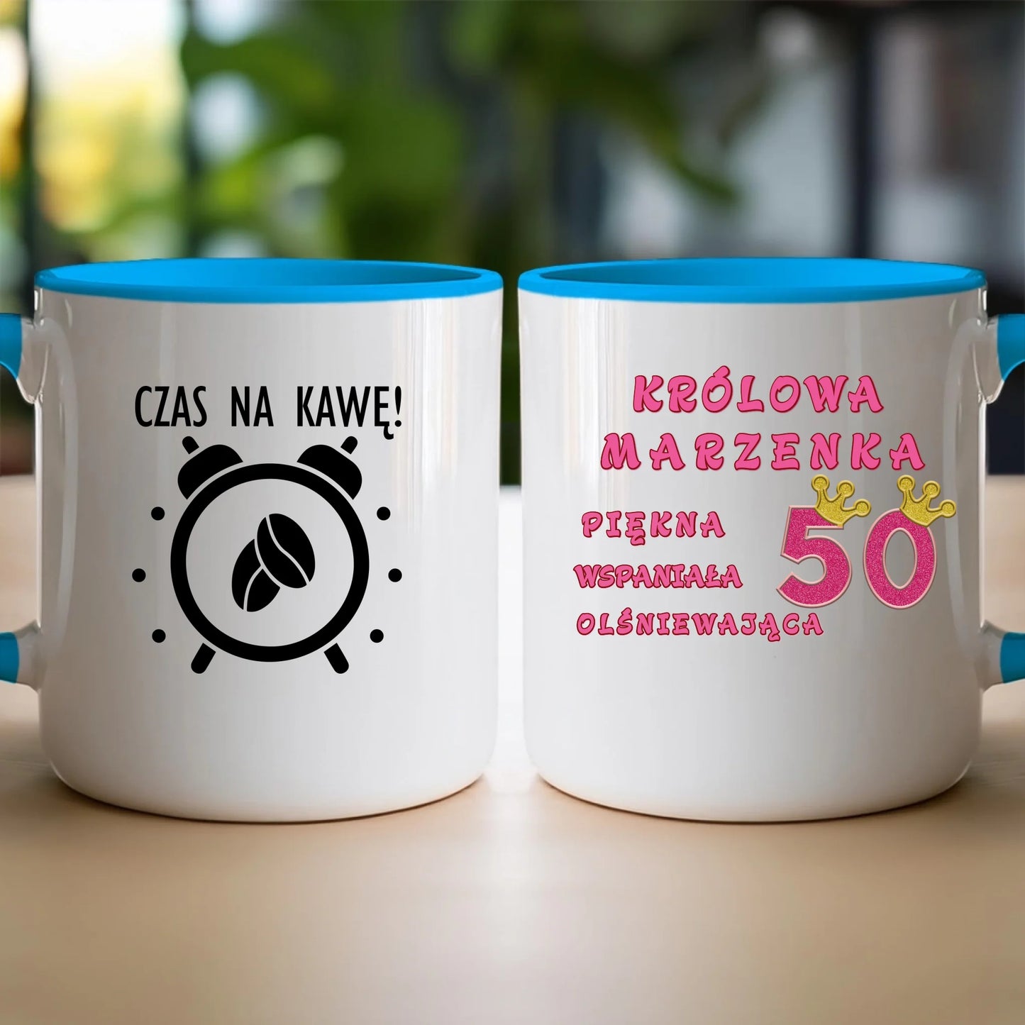 Kubek personalizowany na urodziny - różowy brokat #5008