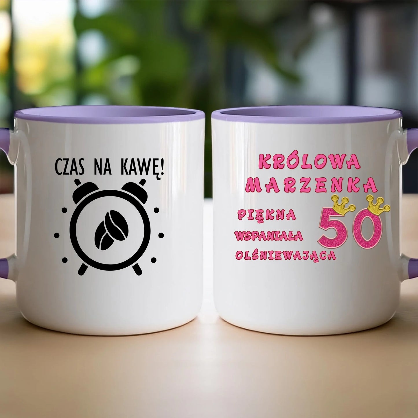 Kubek personalizowany na urodziny - różowy brokat #5008