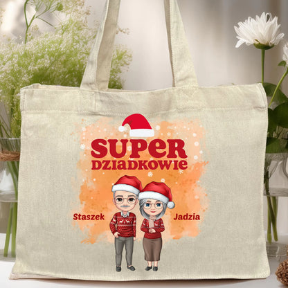 Torba personalizowana dla babci i dziadka świąteczna #601