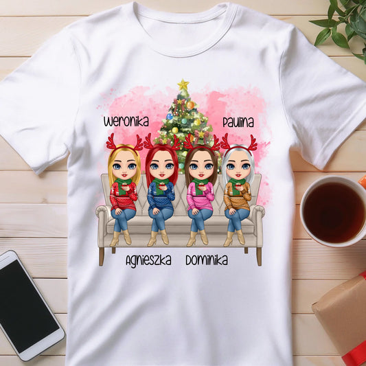 Koszulka personalizowana świąteczna dla przyjaciółek 1-4 osób #123