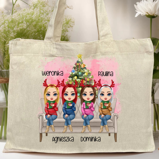 Torba personalizowana świąteczna dla przyjaciółek 1-4 osób #123