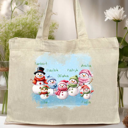Torba personalizowana świąteczna dla rodziny - ze zwierzętami #807