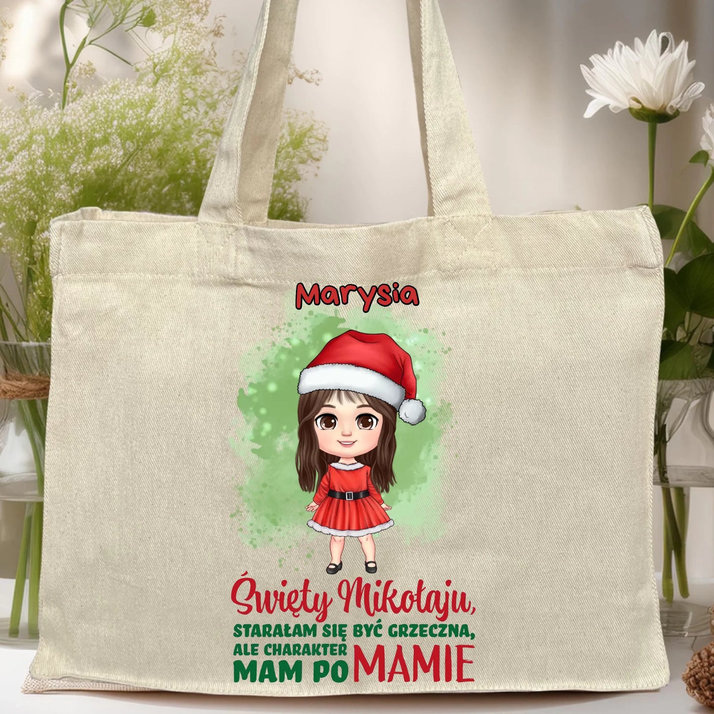 Torba personalizowana świąteczna dla dziewczynki #90