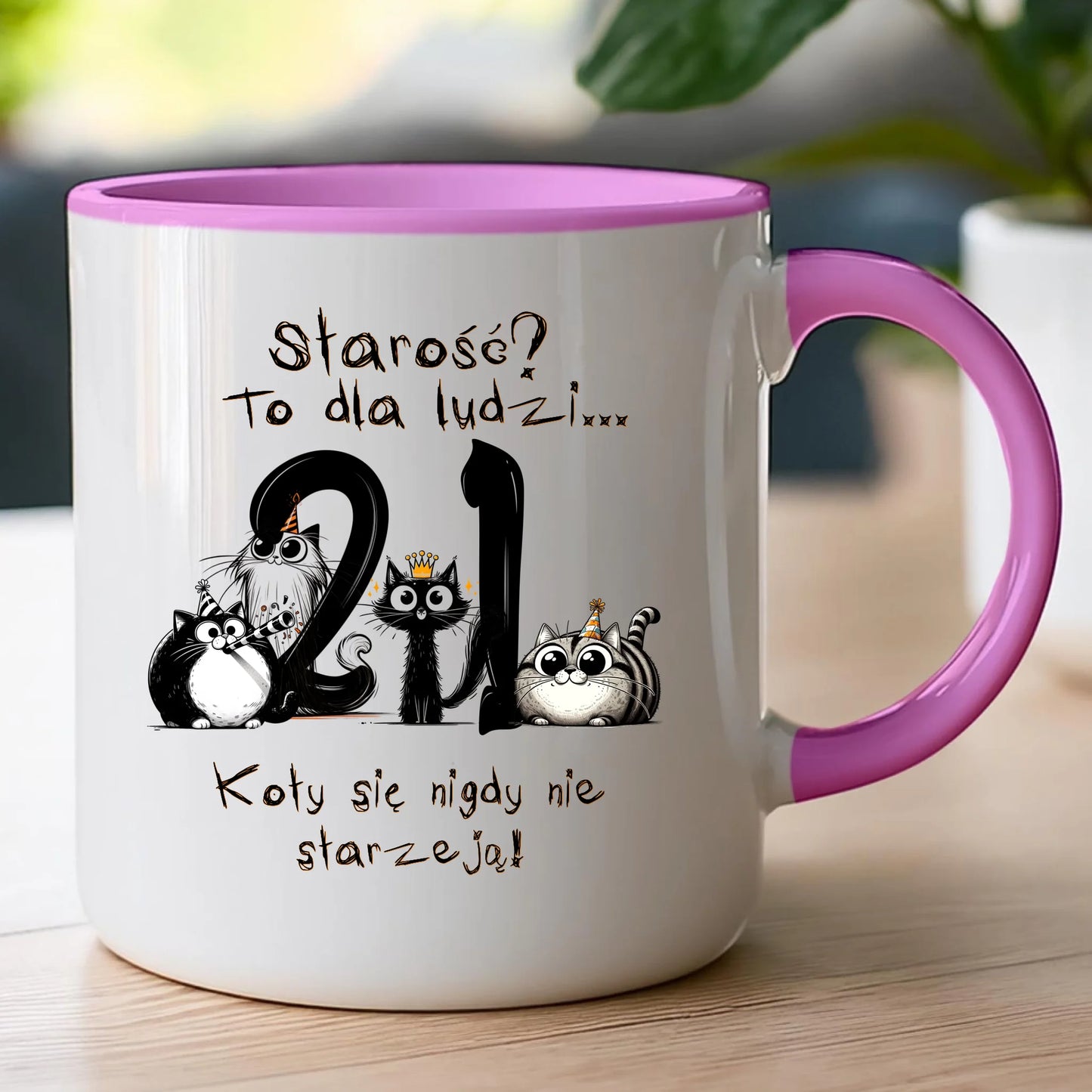 Kubek personalizowany na urodziny - kociaki #5012