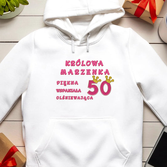 Bluza personalizowana na urodziny - różowy brokat #5008