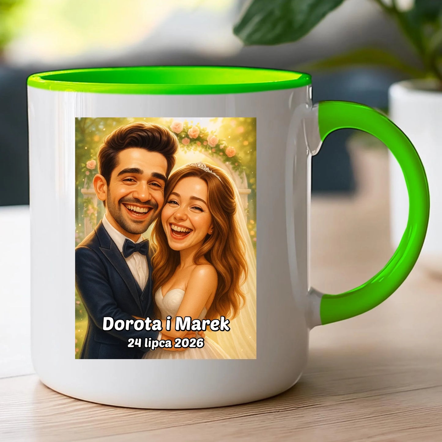 Personalizowany Kubek - ślubna karykatura [generowana przez AI]