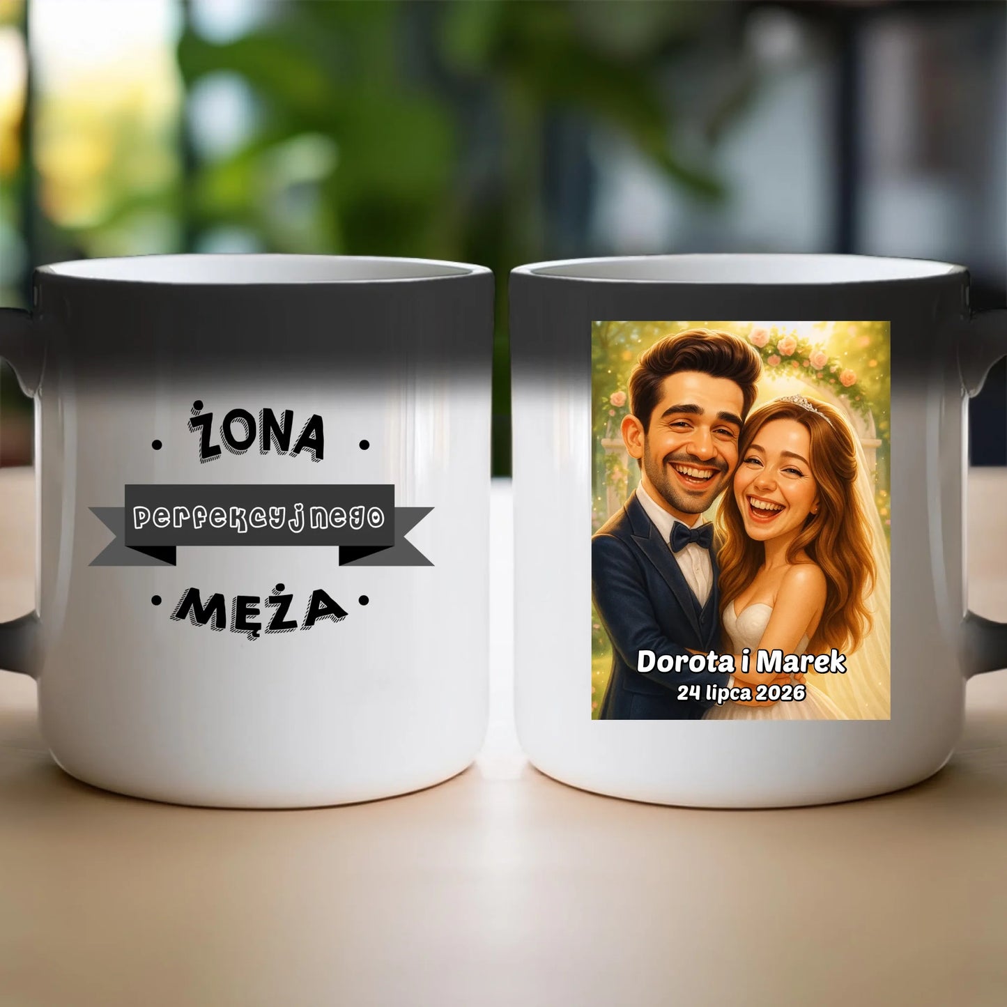 Personalizowany Kubek - ślubna karykatura [generowana przez AI]