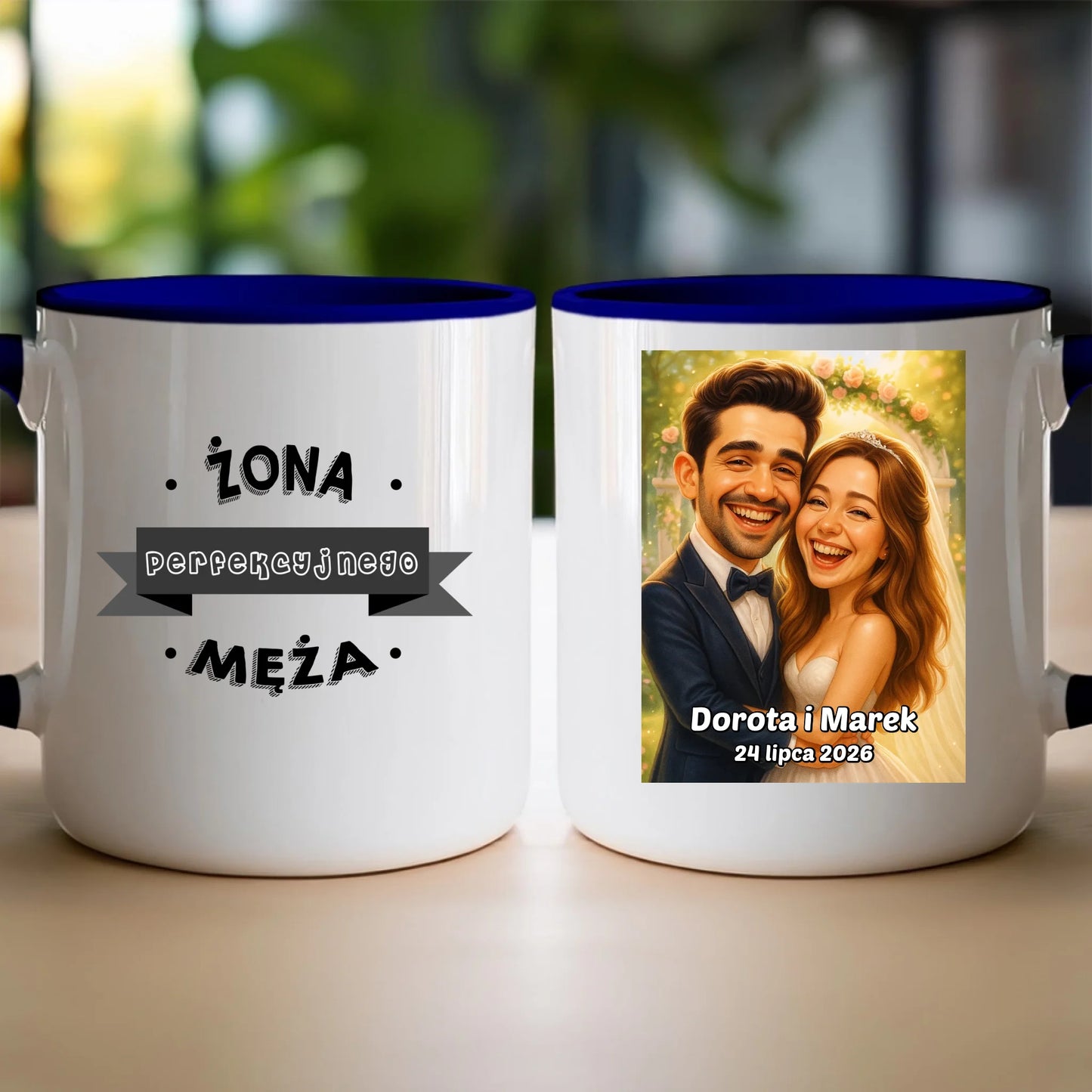 Personalizowany Kubek - ślubna karykatura [generowana przez AI]